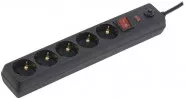 Сетевой фильтр СФ-05К-выкл. 16А 5 мест 3м 3х1мм2 черный | WFP10-16-05-03-ZK-K02 | IEK