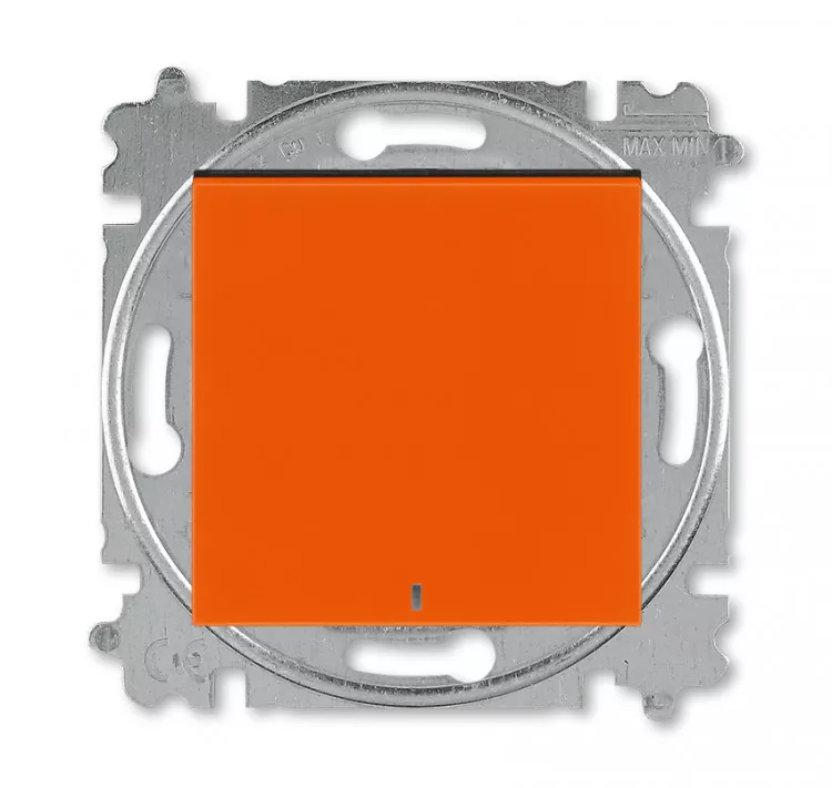 ABB Levit Оранжевый / дымчатый чёрный Выключатель 1-кл. с подсветкой ABB