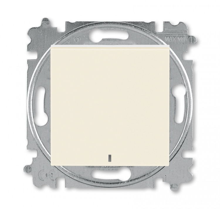 ABB Levit Слоновая кость / белый Выключатель кнопочный 1-кл. с подсветкой ABB