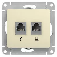 Glossa   2- RJ11+RJ45, .5E Schneider Electric