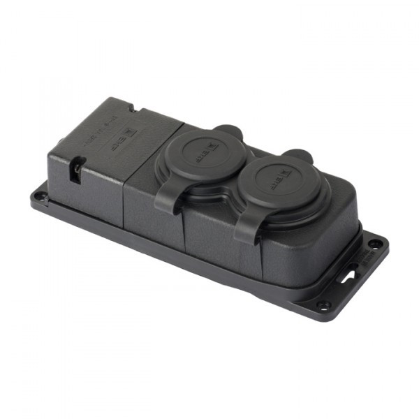 Роз. двухмест. с защит. крышками каучуковая 230В 2P+PE 16A IP44 EKF PRO ...