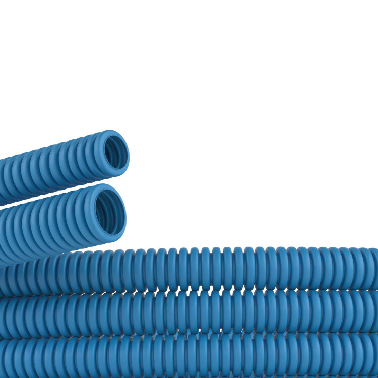 Труба гибкая гофрированная ППЛ 16мм без протяжки лёгкая (100м) синий DKC
