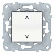 Unica New Белый Выключатель для жалюзи, 2-клавишный, кнопочный, 2 х сх. 4 Schneider Electric