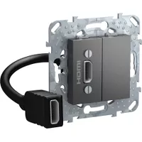 Unica TOP Графит HDMI-коннектор с переходником Schneider Electric