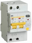 Выключатель автоматический дифференциальный АД12MS 2п 40А C 100мА тип A (3 мод) IEK