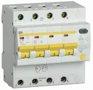 Выключатель автоматический дифференциальный АД14S 4п 20А C 100мА тип AC (5 мод) IEK
