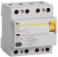 Выключатель дифференциальный (УЗО) ВД1-63S 4п 25А 100мА тип AC IEK