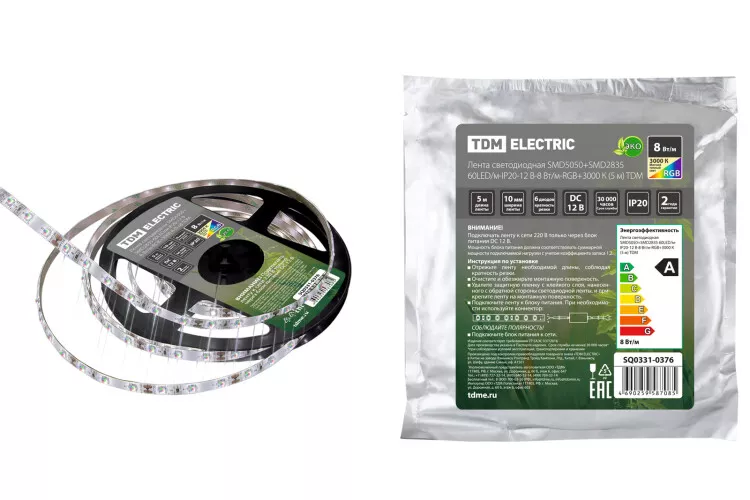   SMD5050+SMD2835 60LED/-IP20-12 -8 /-RGB+3000  (5 ) | SQ0331-0376 | TDM
