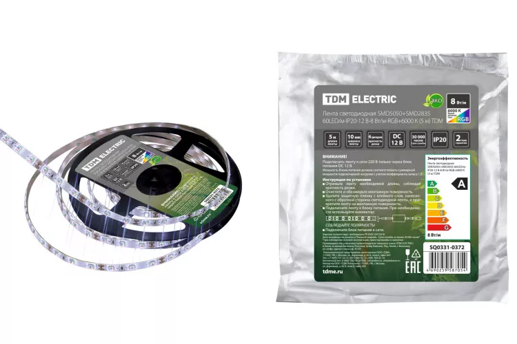   SMD5050+SMD2835 60LED/-IP20-12 -8 /-RGB+6000  (5 ) | SQ0331-0372 | TDM