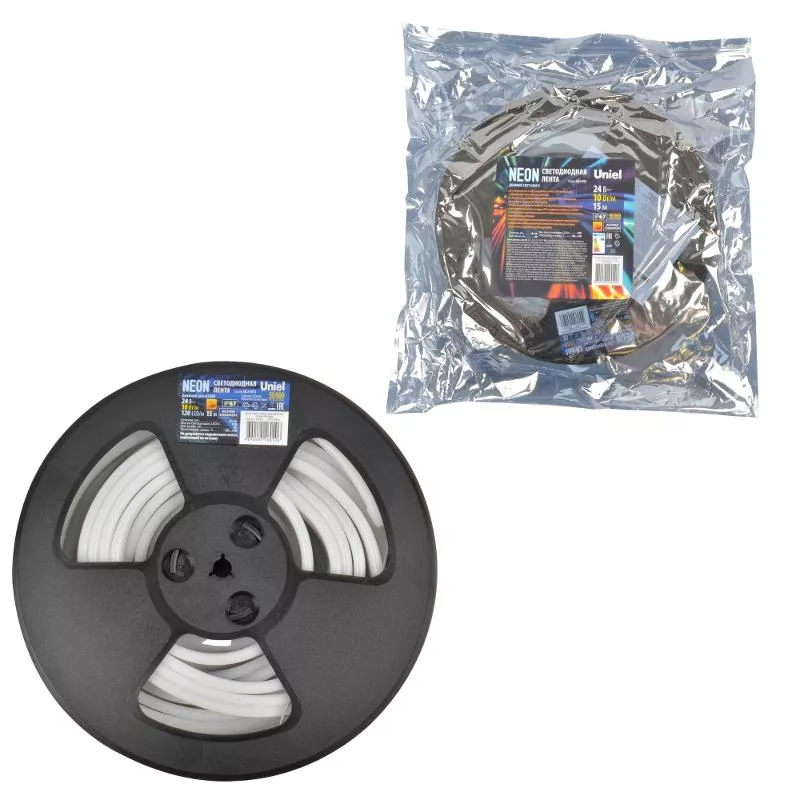 ����� ������������ ULS-N11-2835-120LED/m-8mm-IP67-DC24V-10W/m-15M-6500K | UL-00009098 | Uniel