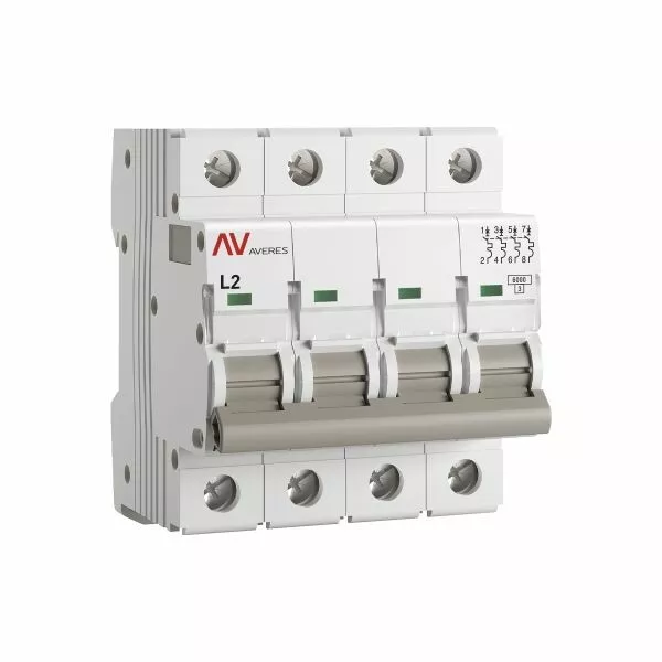 ����������� �������������� AV-6 4P 2A (L) 6kA AVERES | mcb6-4-02L-av | EKF